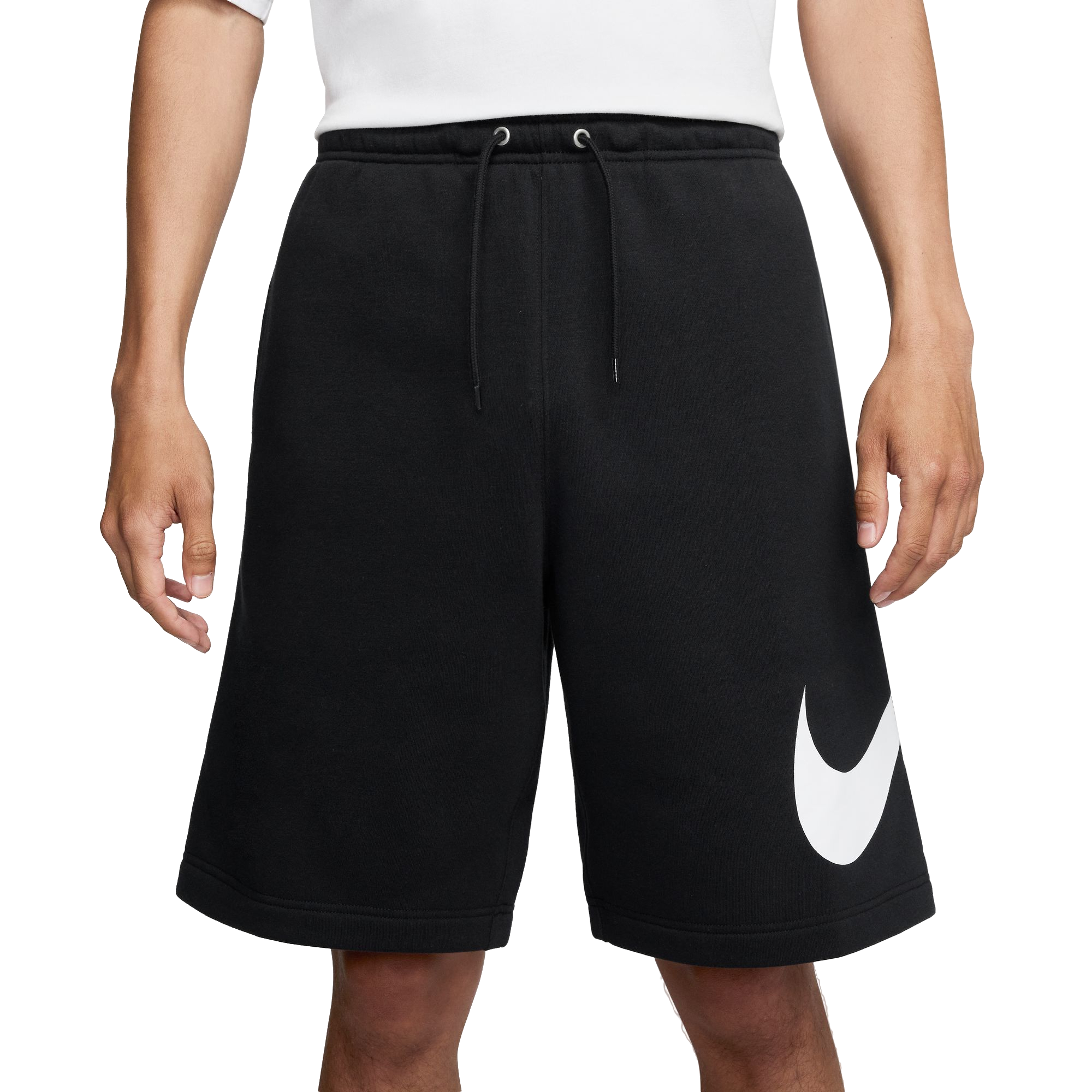 Nike Men's Sportswear Club Brushed Fleece Shorts-Black - BLACK